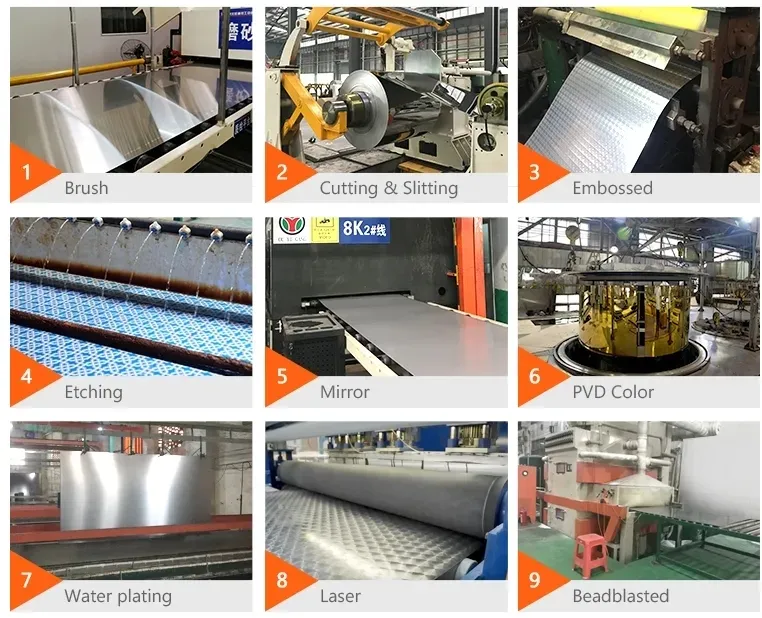 ASTM AISI Laminados a Frio/Quente ASTM 201 202 310S 316L 321 304 430 Ss Chapa de Aço Inoxidável com 2b/Ba/8K/ 0