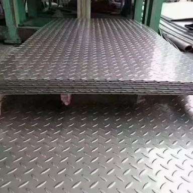 Chapa de aço inoxidável SS 304 com relevo, padrão xadrez diamante